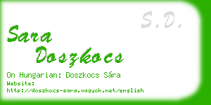 sara doszkocs business card