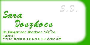 sara doszkocs business card